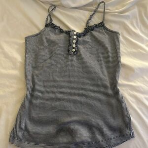 Talbots Black and White Striped Camisole